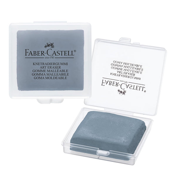 Faber-Castell Kneadable Eraser for Artists in Storage Case - Absorbent Kneaded Erasers, Art Eraser 1 Pack, Grey
